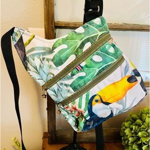 Novica Unique Made in Costa Rica Toucan Pineapple Tropical Crossbody Purse